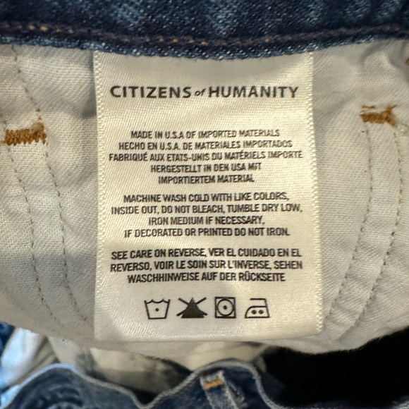 Citizens of Humanity (CoH) Charlotte Crop High-Rise Straight Jeans. Button Fly - Picture 9 of 12